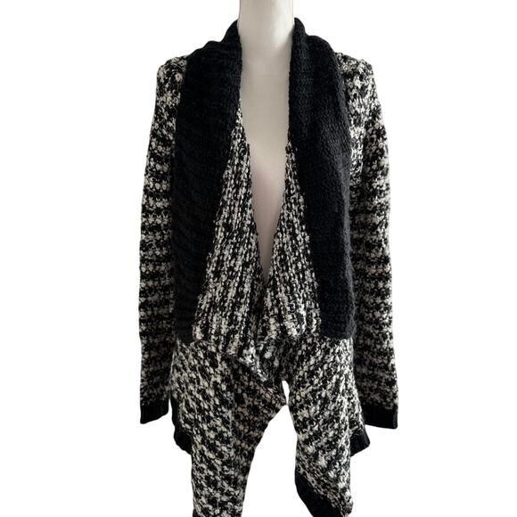 LOFT Black and White Open Front Cardigan | Medium - Picture 1 of 5
